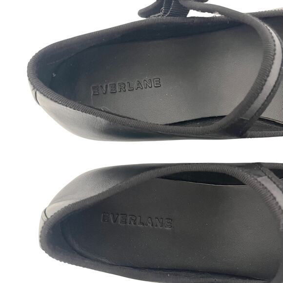 Everlane The Day Mary Jane Buckle Ballet Flat Black Leather Almond Toe Size 9 - Picture 5 of 11